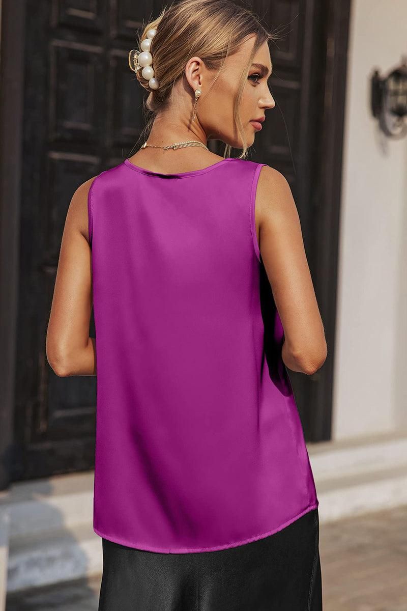 V NECK SLEEVELESS DAILY WOMEN T SHIRT - Doublju