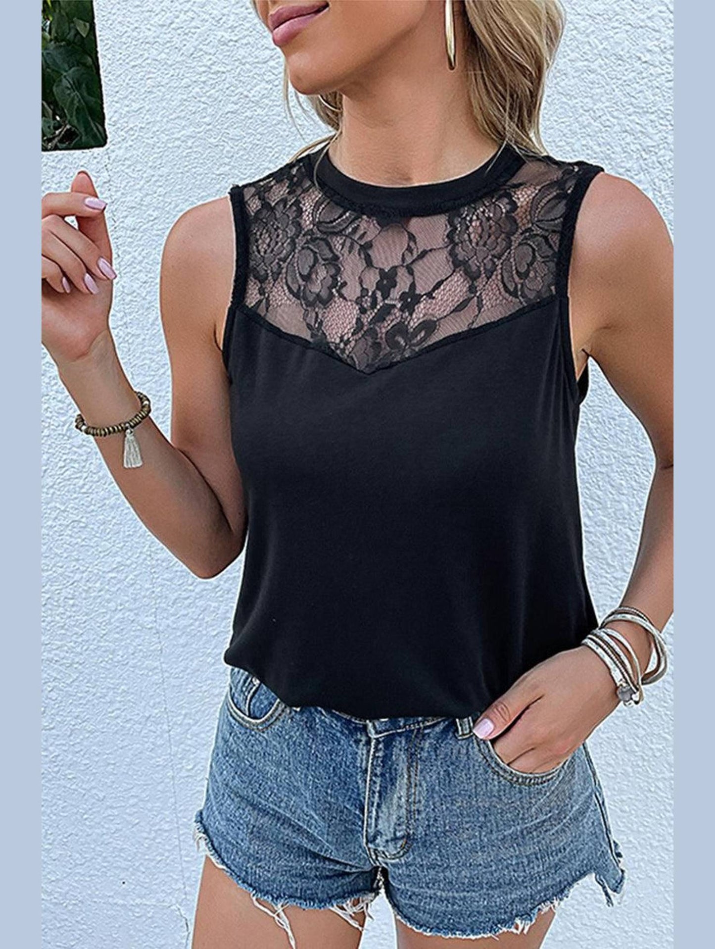 SLEEVELESS BLOUSE - Doublju