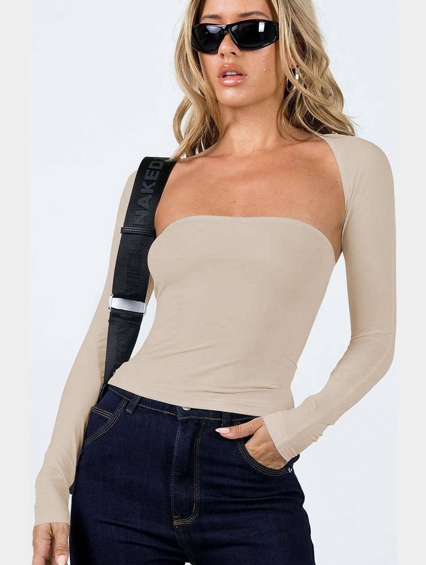 SEXY TANK TOP AND LONG SLEEVE TWO PIECE SET