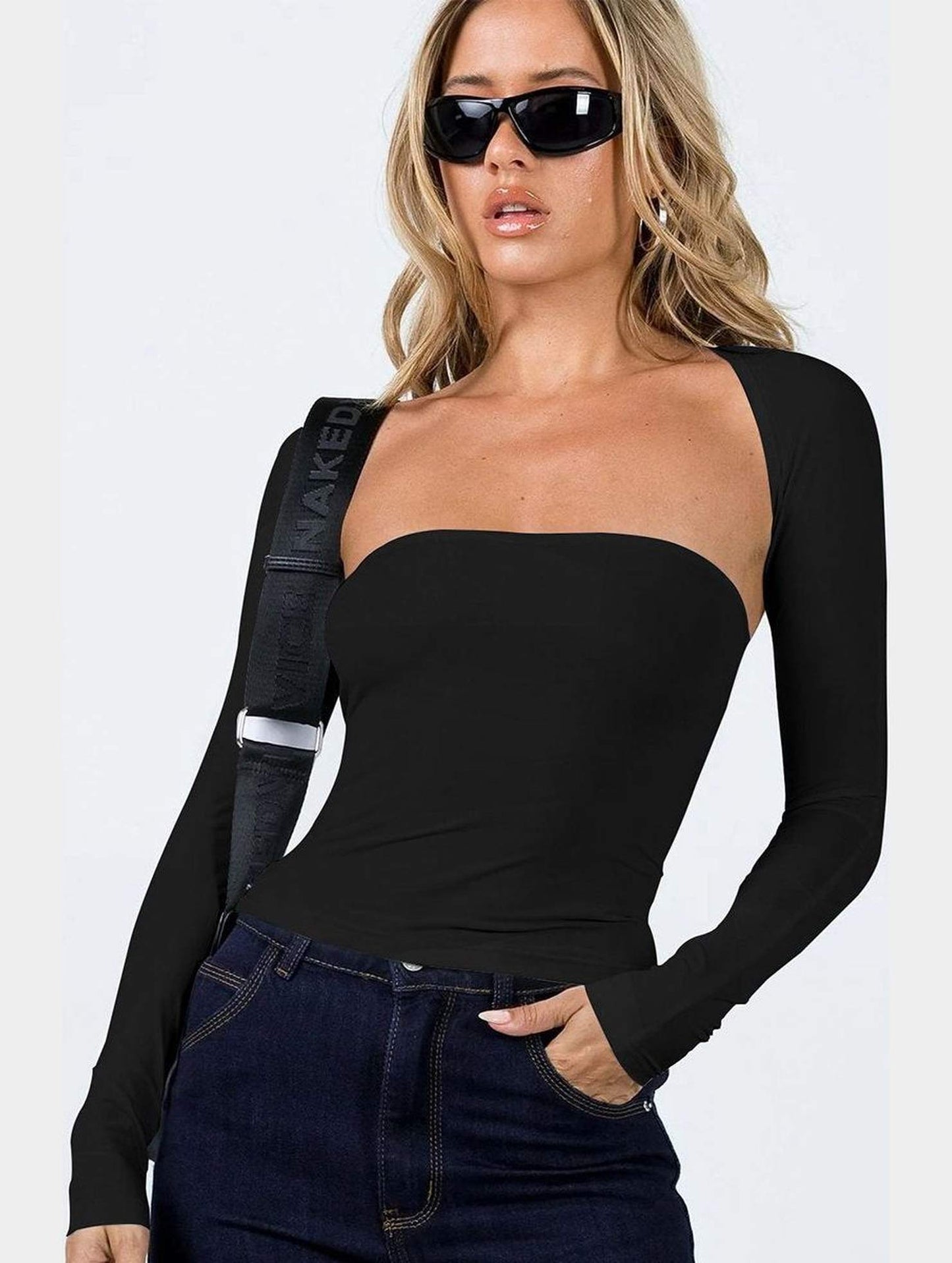 SEXY TANK TOP AND LONG SLEEVE TWO PIECE SET