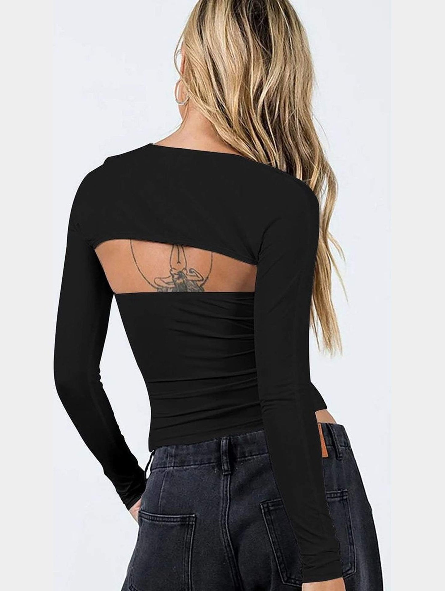 SEXY TANK TOP AND LONG SLEEVE TWO PIECE SET