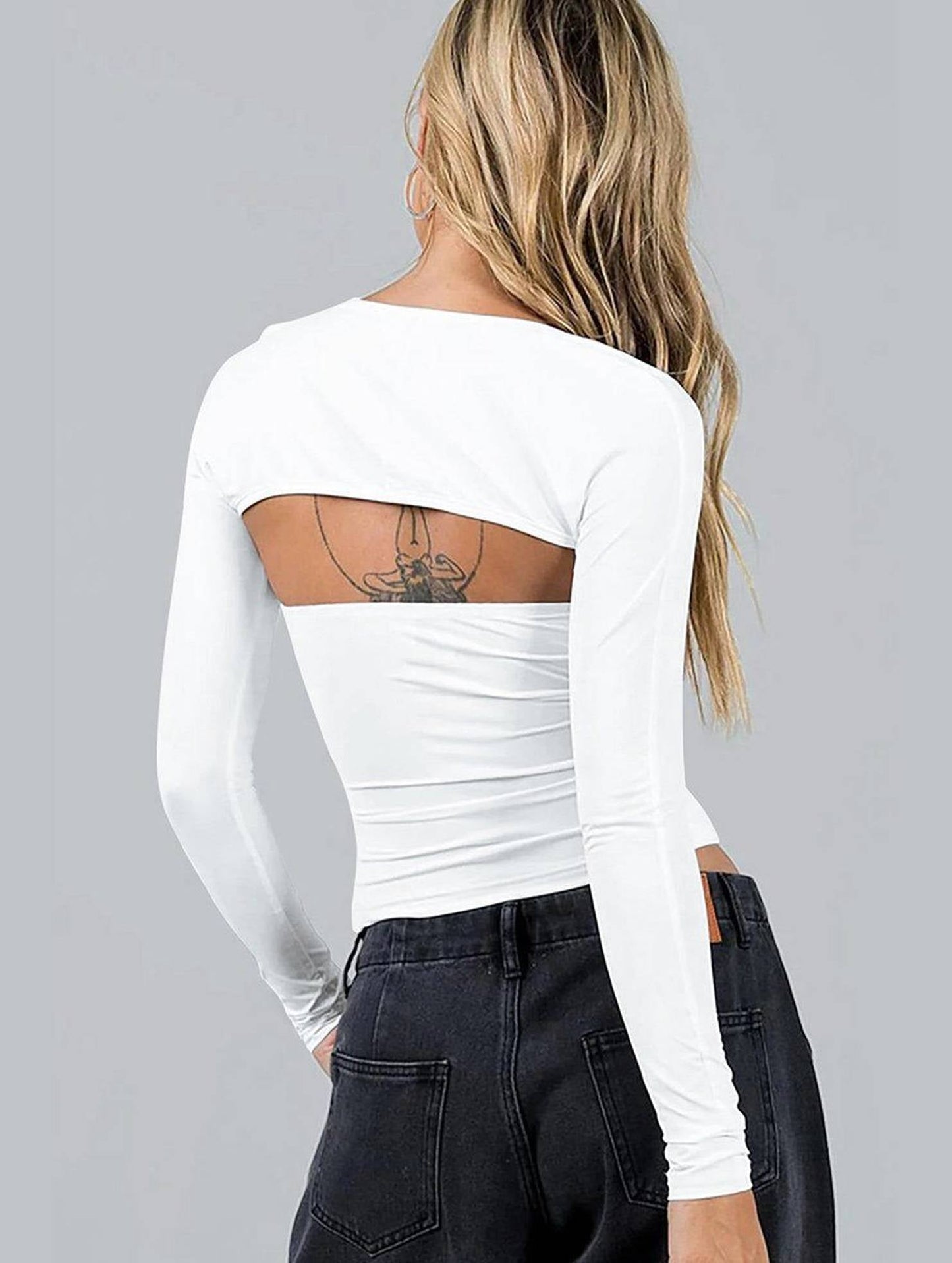 SEXY TANK TOP AND LONG SLEEVE TWO PIECE SET