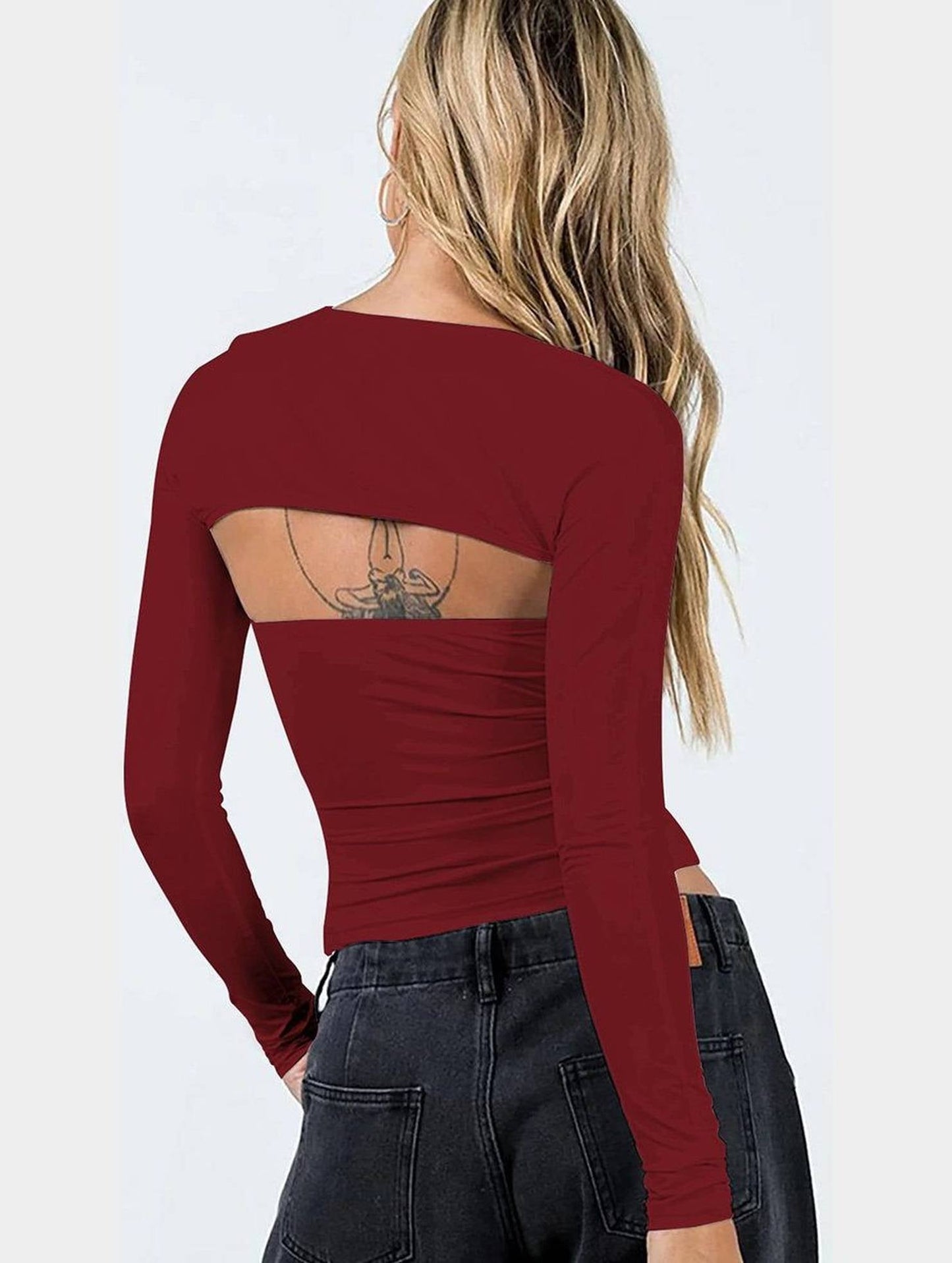 SEXY TANK TOP AND LONG SLEEVE TWO PIECE SET