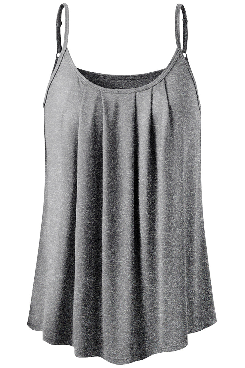FRONT PLEATED CAMI TANK TOP WITH PLUS SIZE