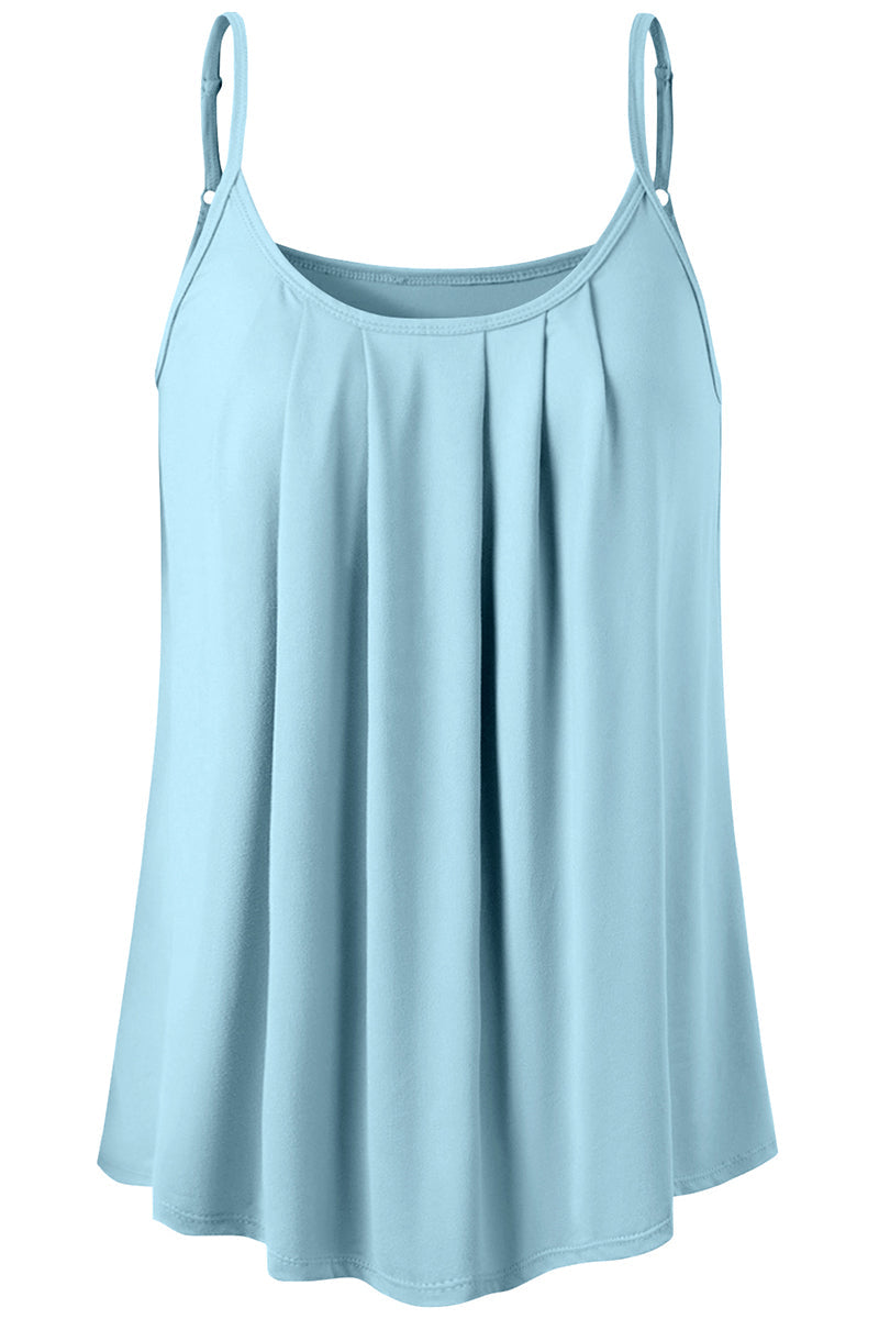 FRONT PLEATED CAMI TANK TOP WITH PLUS SIZE