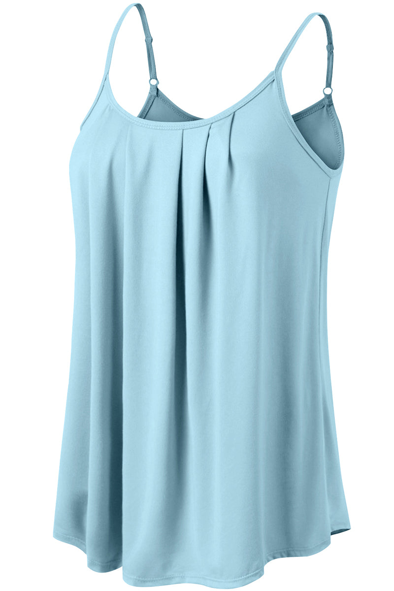 FRONT PLEATED CAMI TANK TOP WITH PLUS SIZE