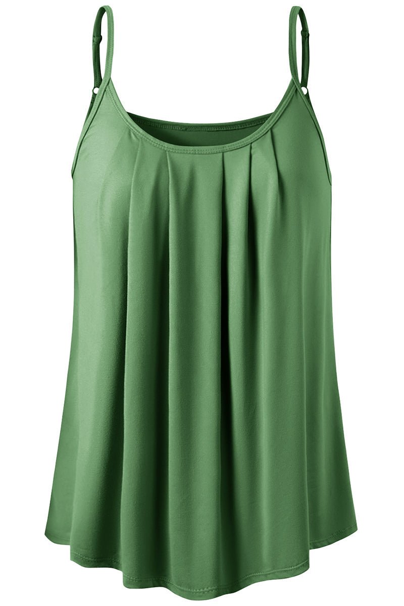 FRONT PLEATED CAMI TANK TOP WITH PLUS SIZE
