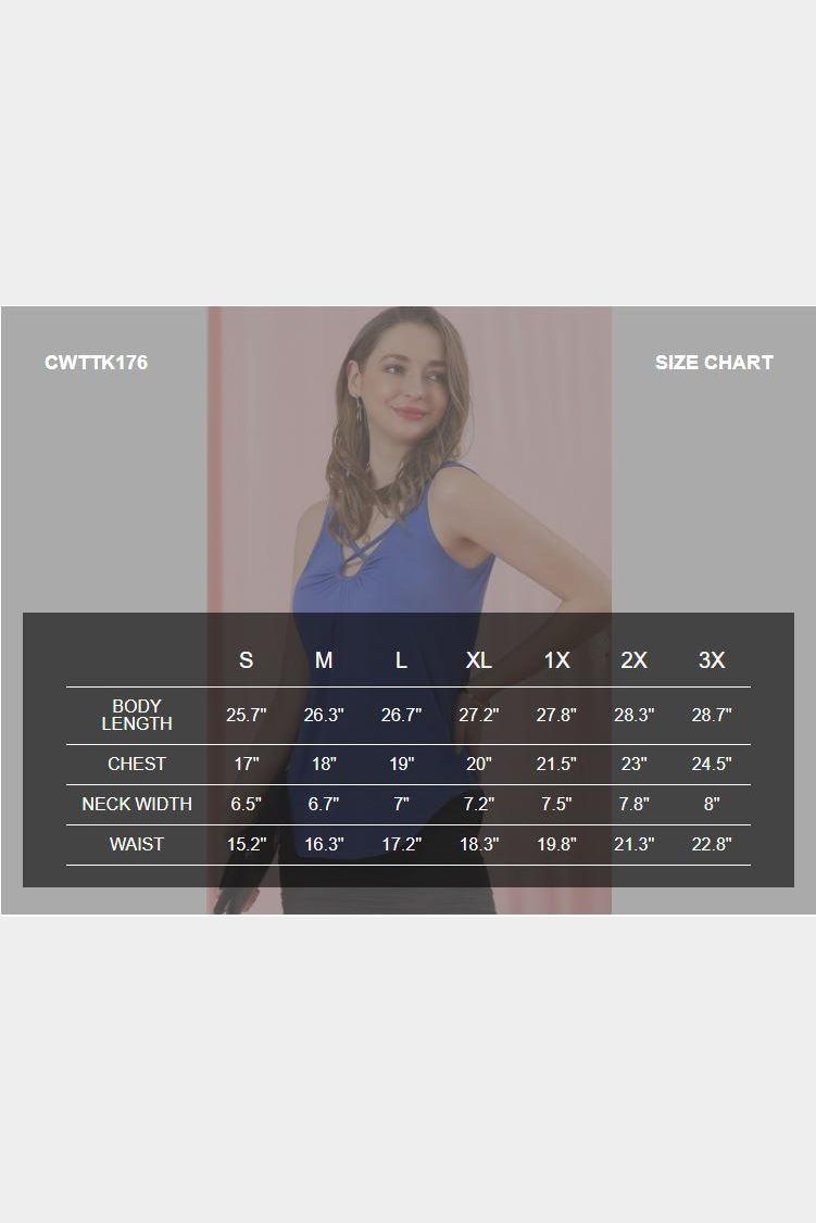 ROUND NECK CROSSOVER STRAPS SLEVEELESS TANK TOP - Doublju