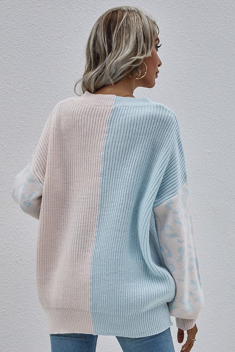 V NECK LEOPARD TOP - Doublju