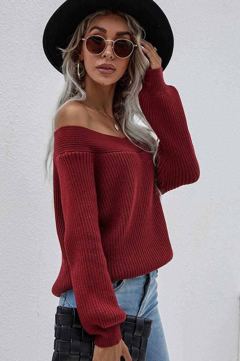 SEXY OFF SHOULDER SOLID COLOR TOP - Doublju