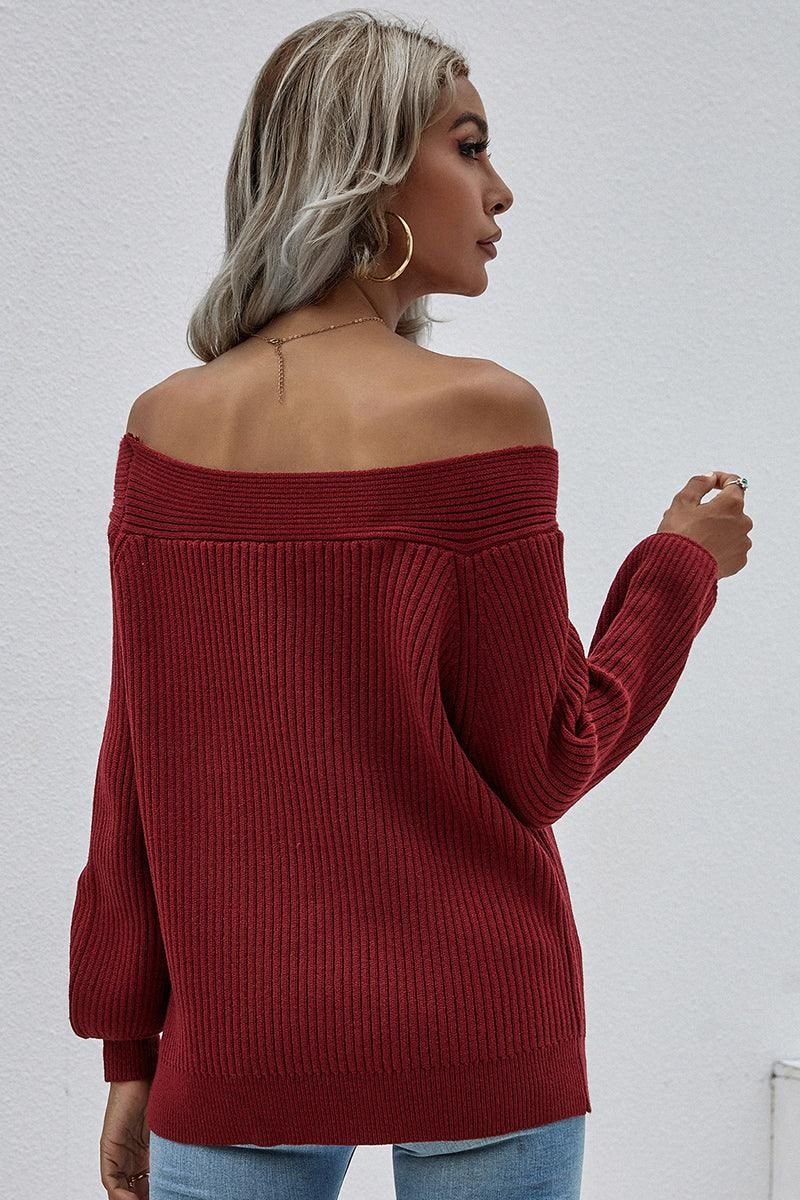 SEXY OFF SHOULDER SOLID COLOR TOP - Doublju
