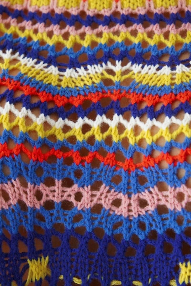 LOOSE COLOR RAINBOW ROUND NECK STRIPED SWEATER - Doublju