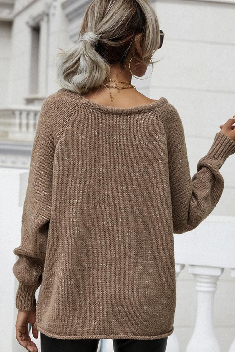 STRAPLESS ROUND NECK PULLOVER KNIT - Doublju