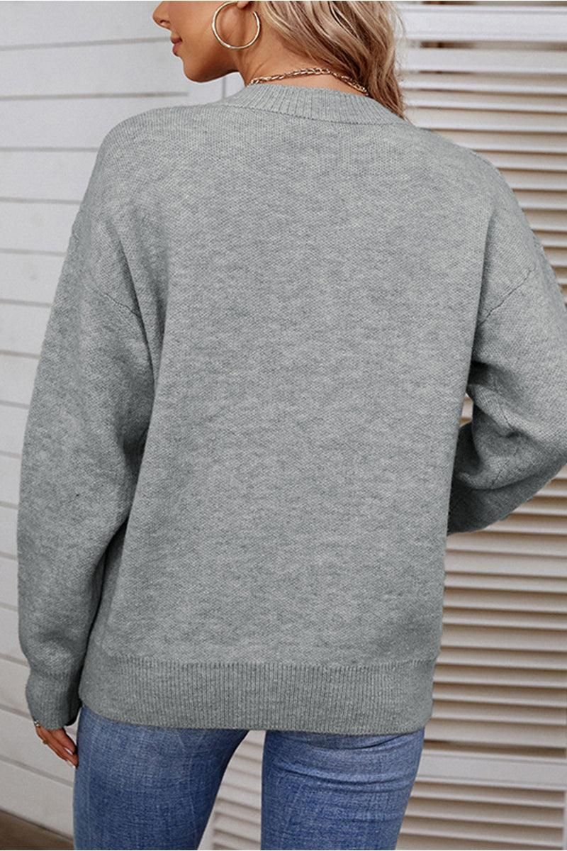 WOMENS SMILEY FACE THERMAL ROUND SHIRT - Doublju