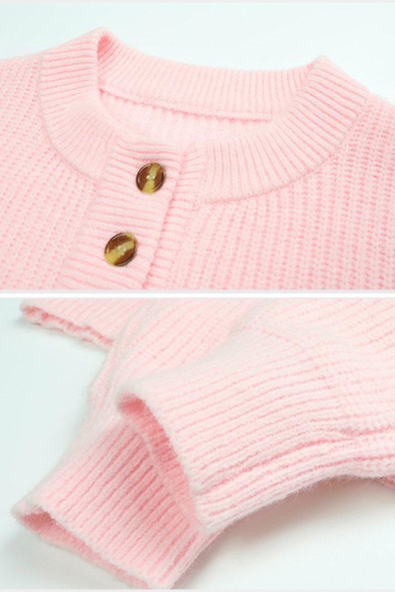 WOMENS HALF BUTTON UP THERMAL SWEATER - Doublju