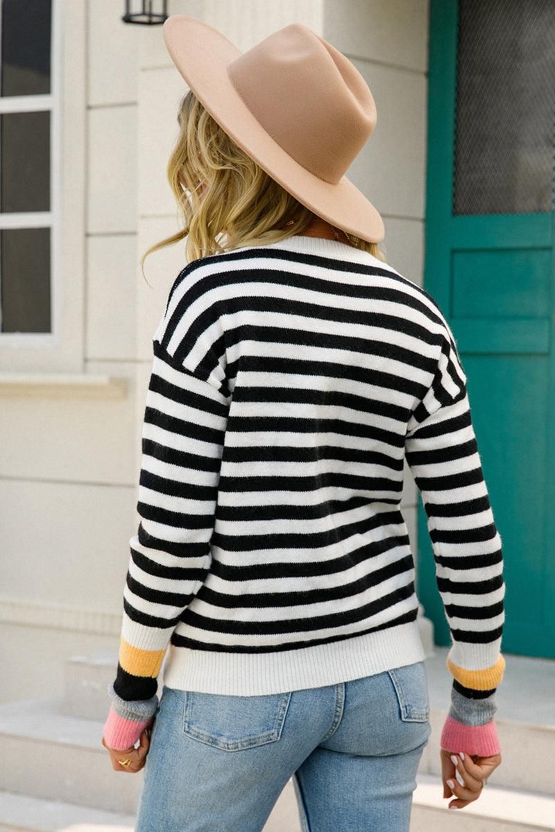 WOMENS STRIPE CASUAL TOP - Doublju