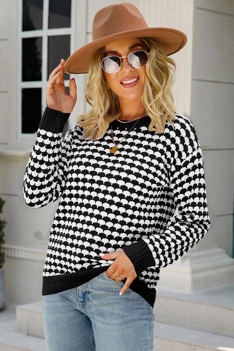 WOMENS PATTERNED ROUND NECK TOP - Doublju