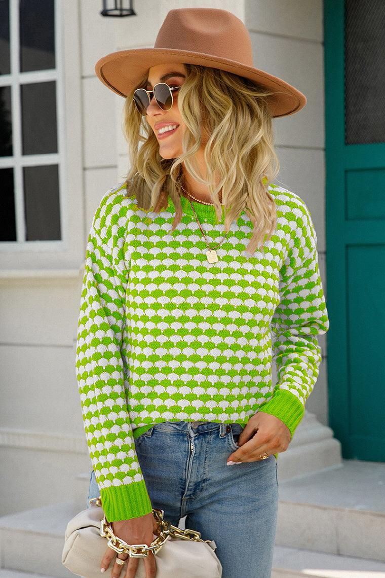 WOMENS PATTERNED ROUND NECK TOP - Doublju