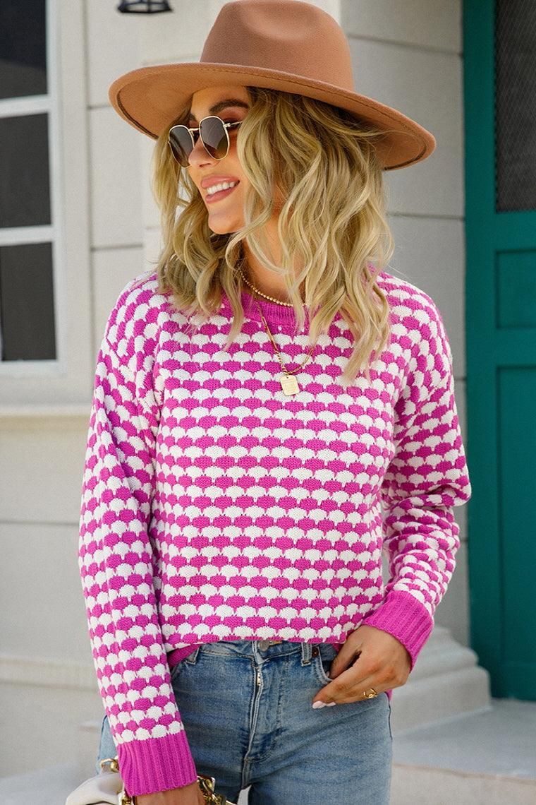 WOMENS PATTERNED ROUND NECK TOP - Doublju