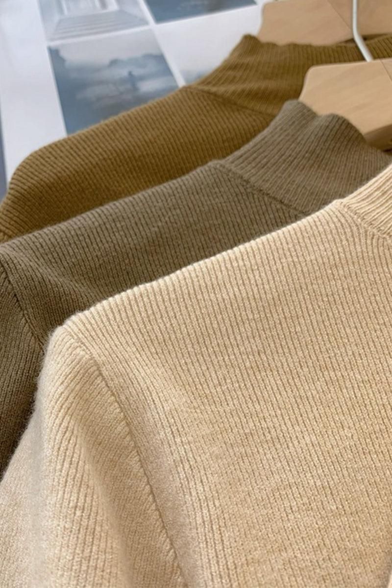 HIGH NECK SOLID BASIC DAILY TOP - Doublju