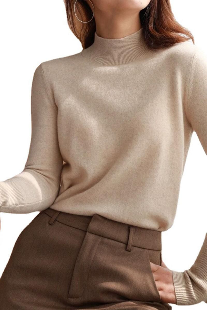 HIGH NECK SOLID BASIC DAILY TOP - Doublju