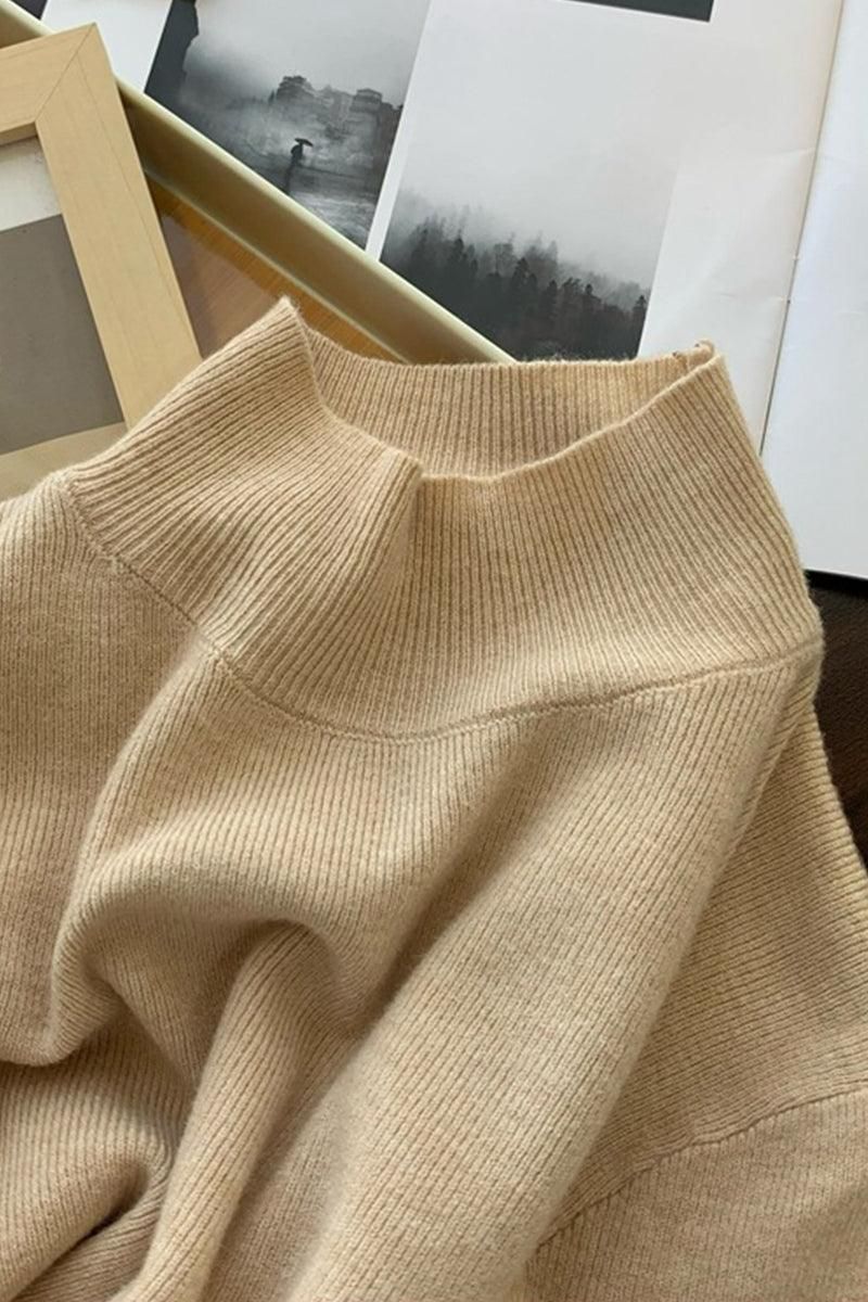 HIGH NECK SOLID BASIC DAILY TOP - Doublju