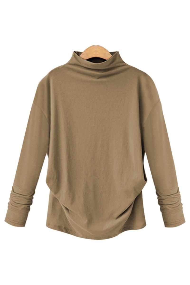 HIGH NECK BASIC DAILY WOMEN TOP - Doublju