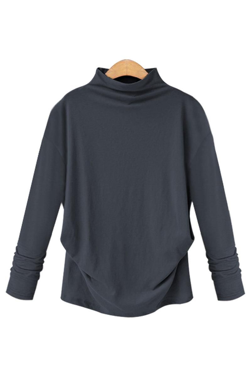 HIGH NECK BASIC DAILY WOMEN TOP - Doublju