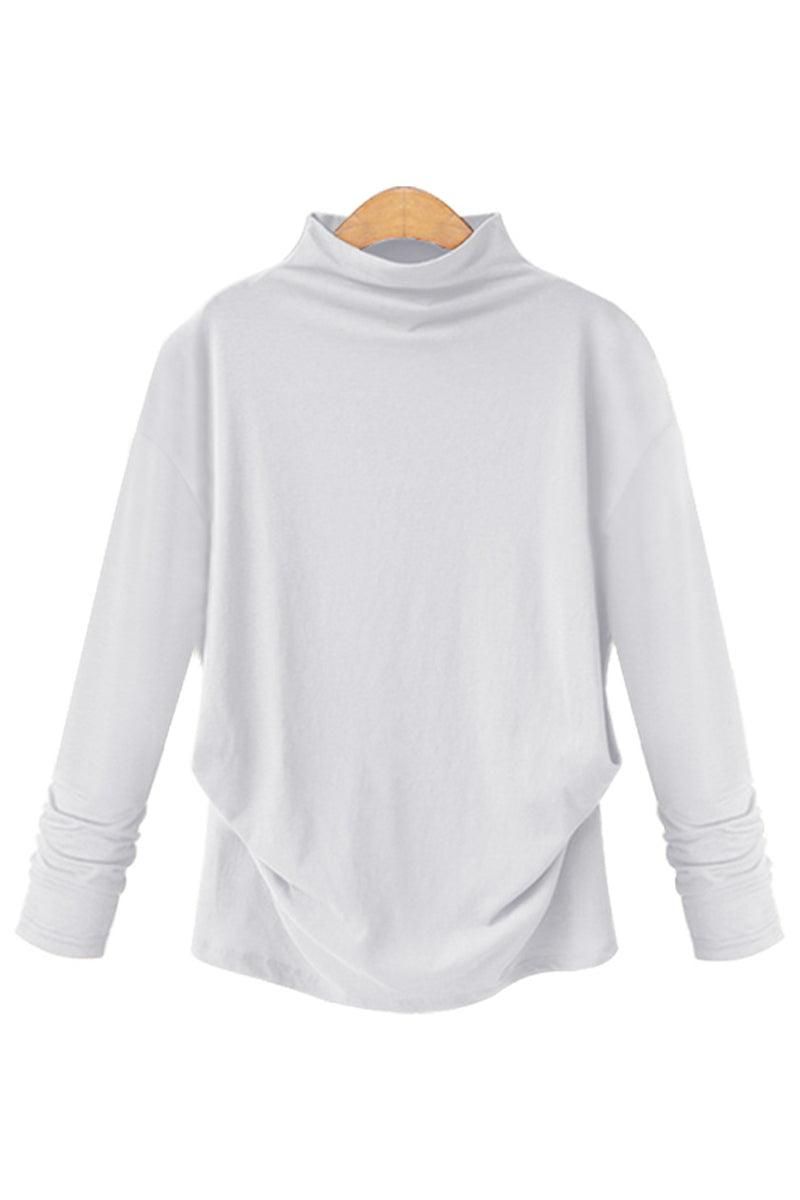 HIGH NECK BASIC DAILY WOMEN TOP - Doublju