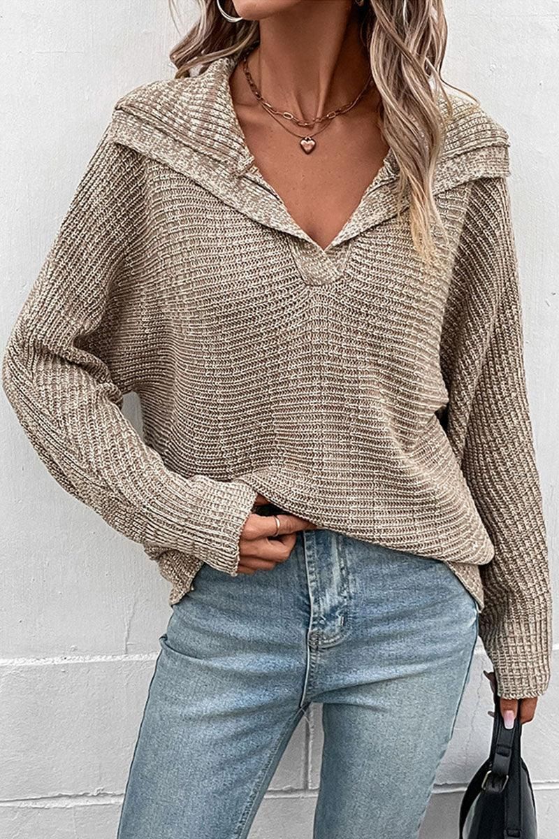 LONG SLEEVED TURTLE NECK SWEATER - Doublju