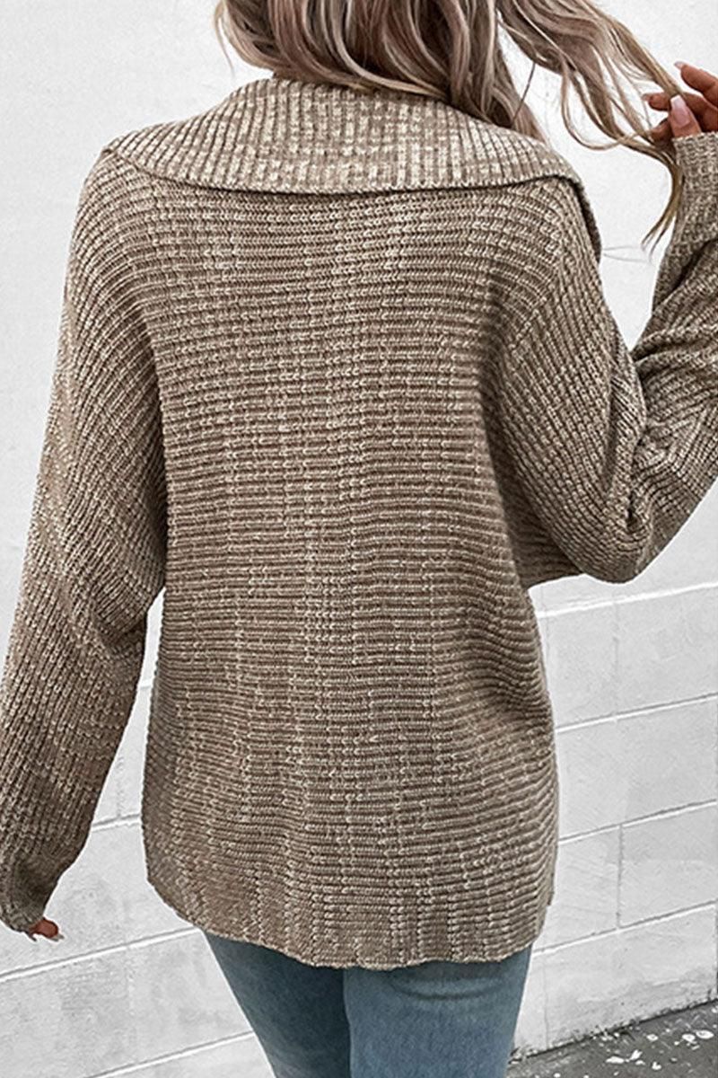 LONG SLEEVED TURTLE NECK SWEATER - Doublju