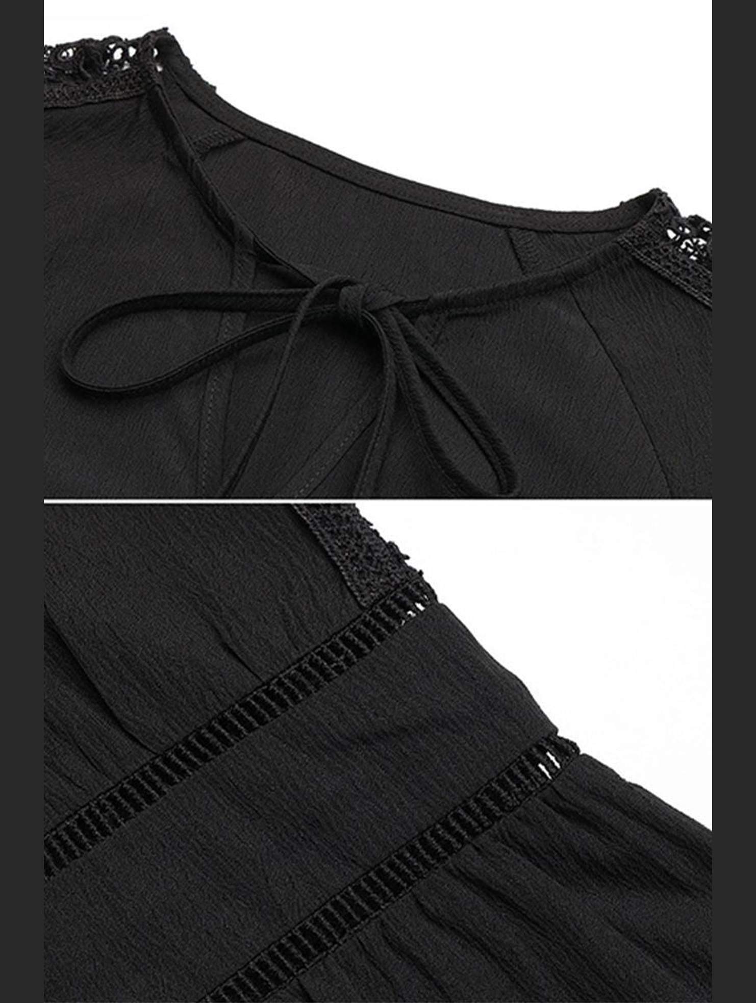 DRAWSTRING V NECK CASUAL TUNIC TOP - Doublju