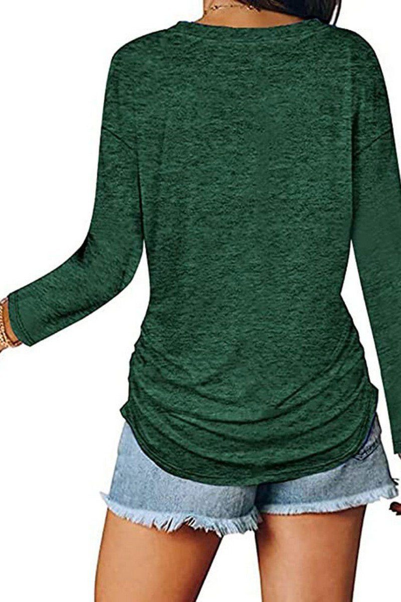 WOMEN RIBBED V NECK LIGHTWEIGHT COMFY TEE SHIRT