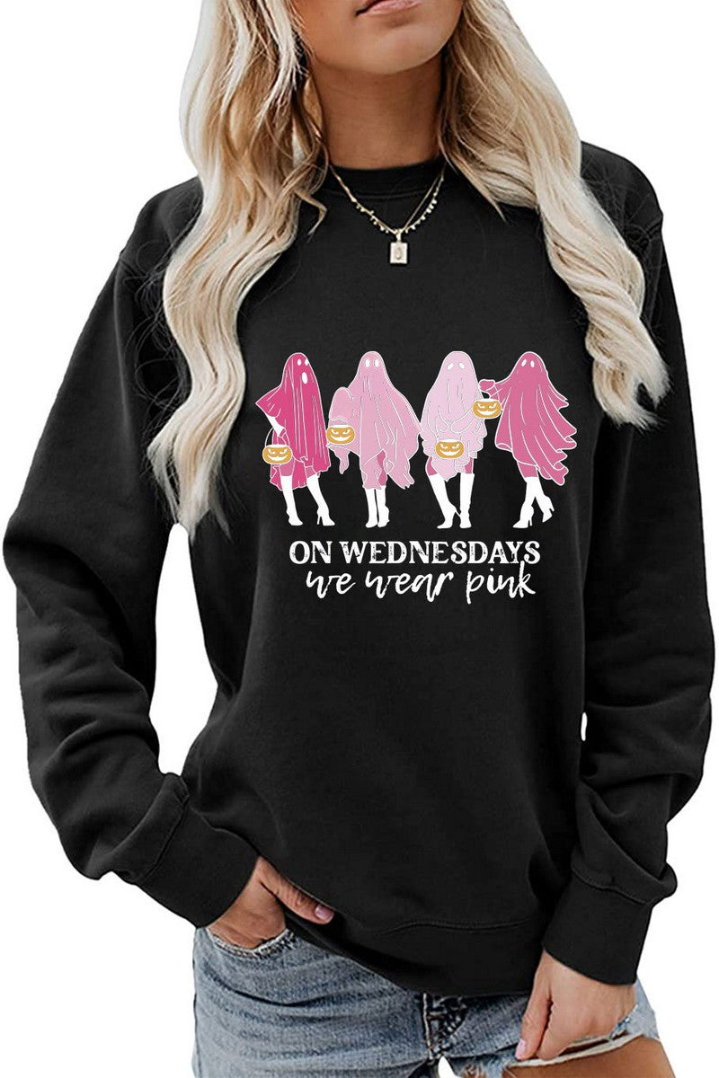 WOMEN HALLOWEEN PRINTING LONG SLEEVE PULLOVER TOP