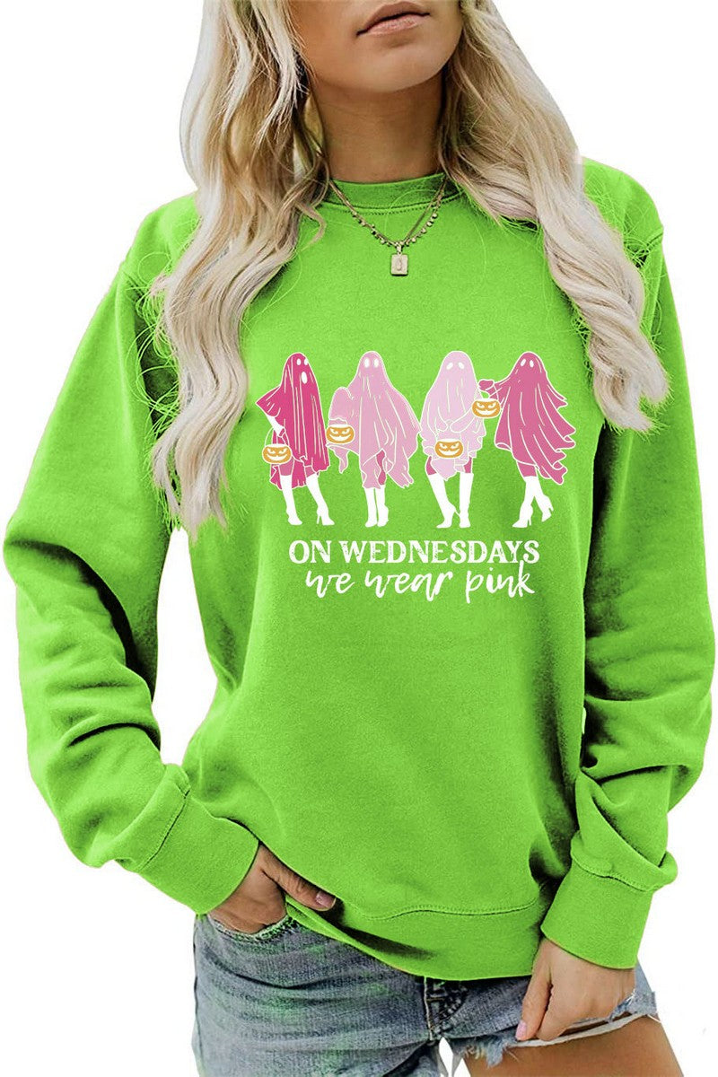 WOMEN HALLOWEEN PRINTING LONG SLEEVE PULLOVER TOP