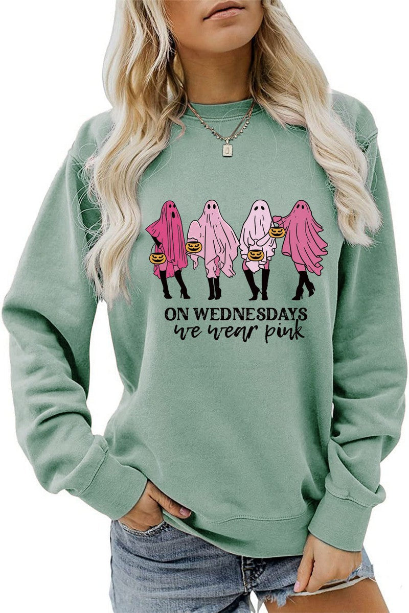 WOMEN HALLOWEEN PRINTING LONG SLEEVE PULLOVER TOP