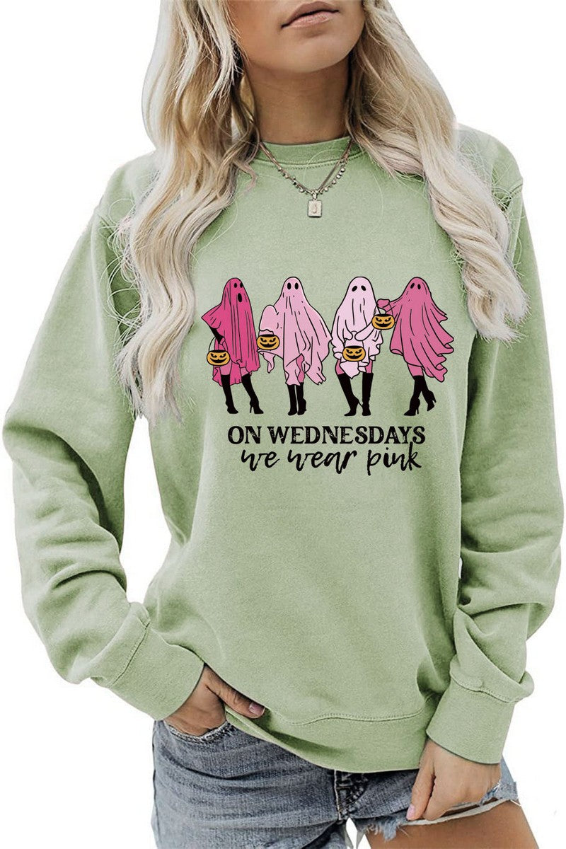 WOMEN HALLOWEEN PRINTING LONG SLEEVE PULLOVER TOP