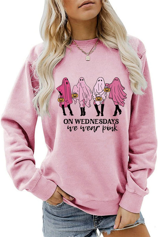 WOMEN HALLOWEEN PRINTING LONG SLEEVE PULLOVER TOP