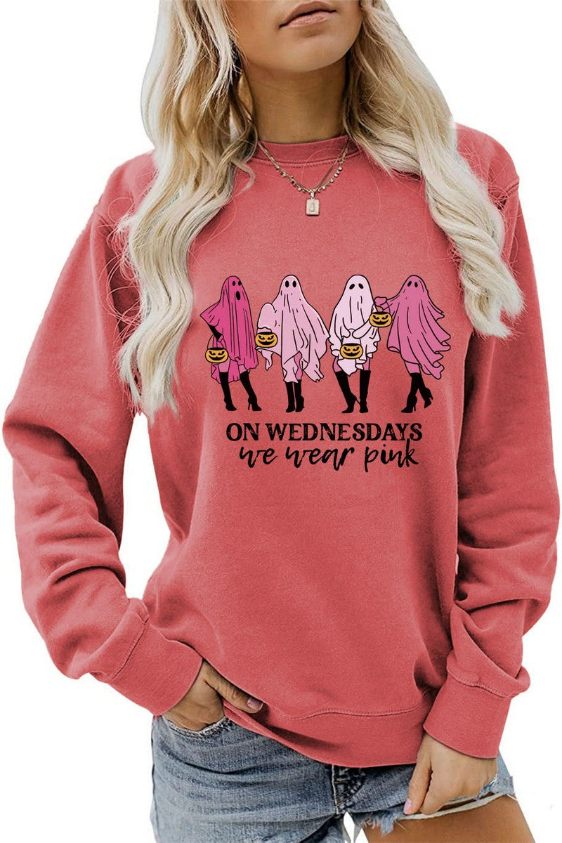 WOMEN HALLOWEEN PRINTING LONG SLEEVE PULLOVER TOP