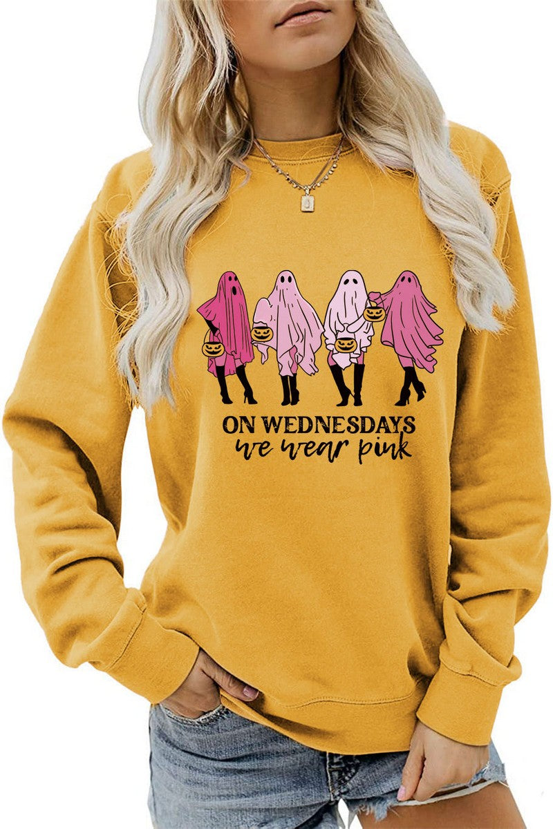 WOMEN HALLOWEEN PRINTING LONG SLEEVE PULLOVER TOP