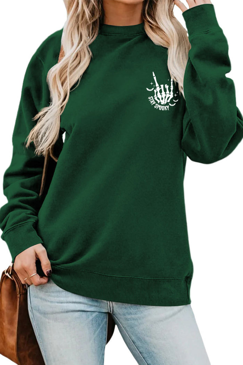 STAY SPOOKY FUNNY PRINT LOOSE TOP FOR WOMEN