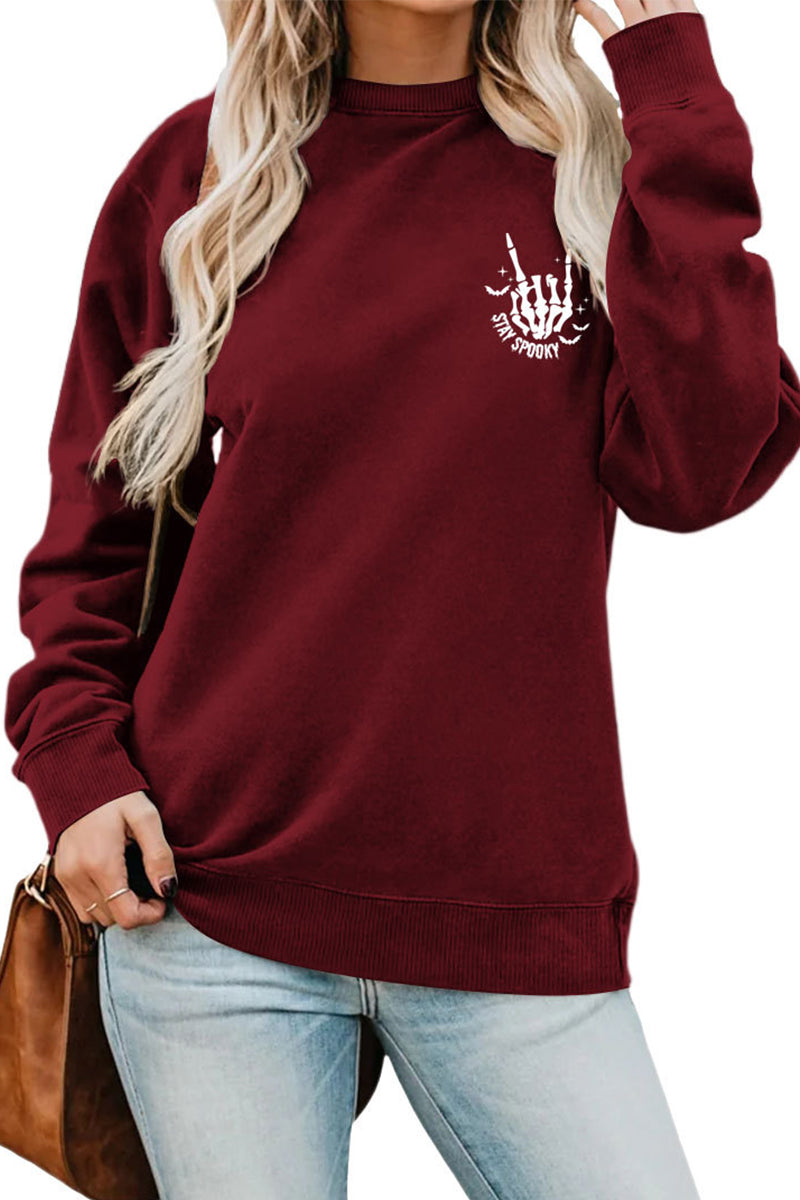 STAY SPOOKY FUNNY PRINT LOOSE TOP FOR WOMEN