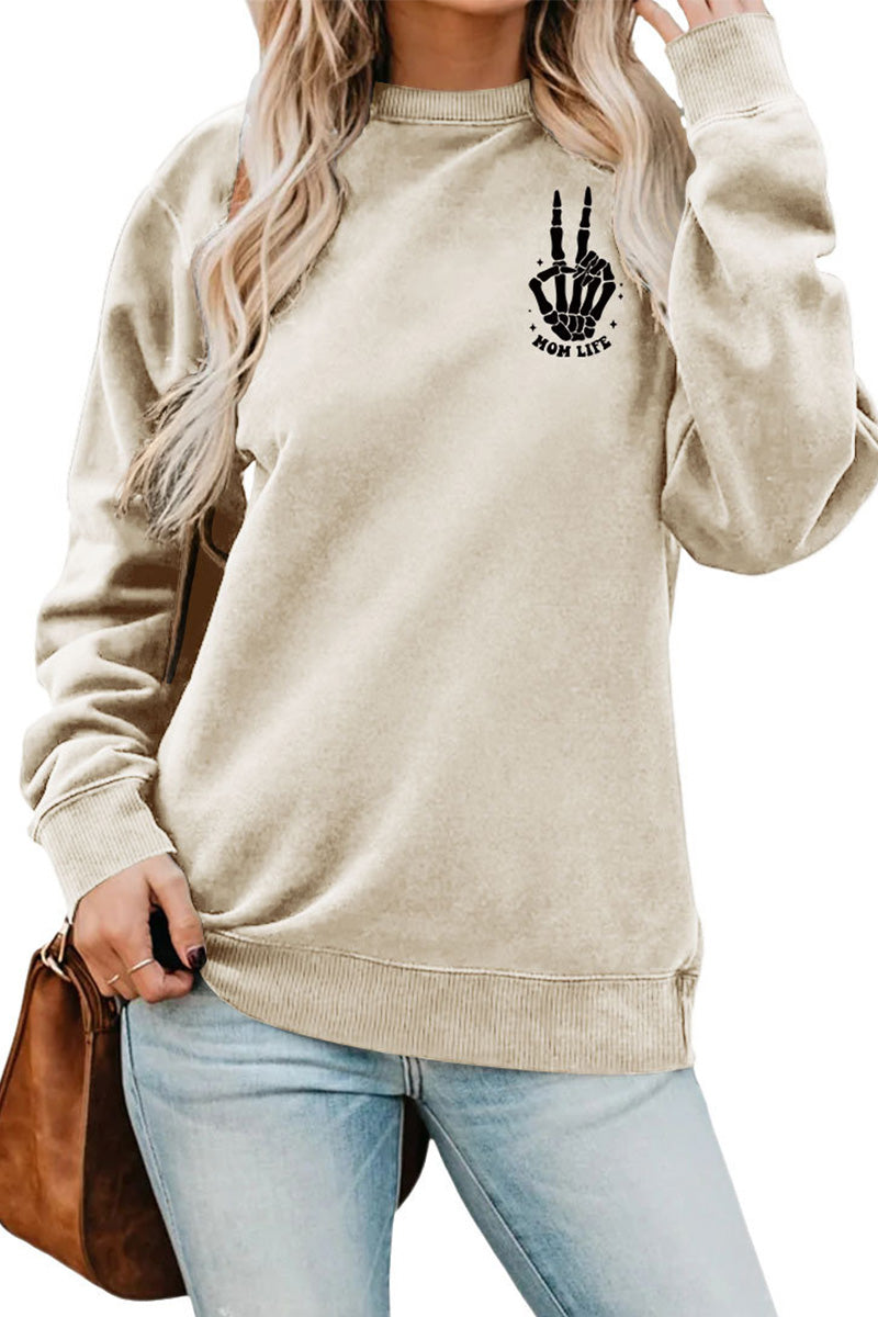 WOMEN LETTERING PRINT LOOSE FIT PULLOVER TOP