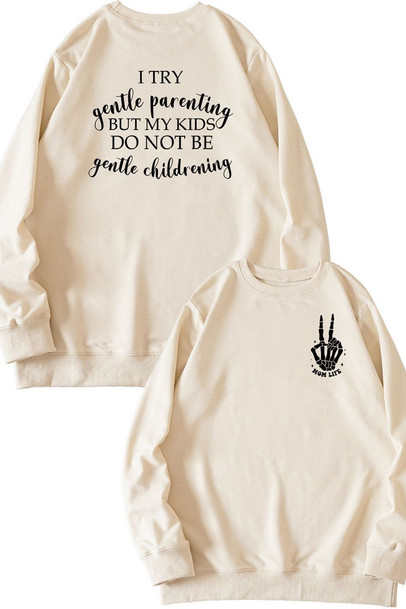 WOMEN LETTERING PRINT LOOSE FIT PULLOVER TOP