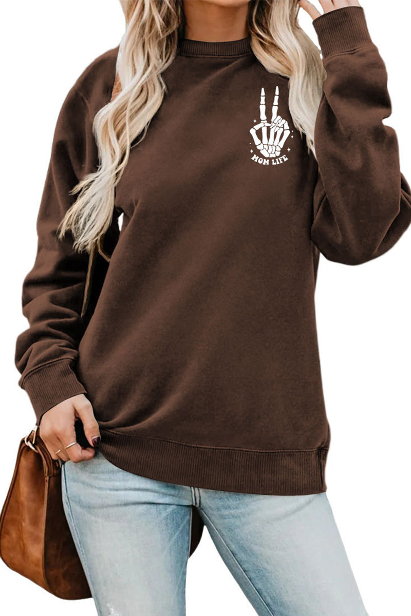 WOMEN LETTERING PRINT LOOSE FIT PULLOVER TOP