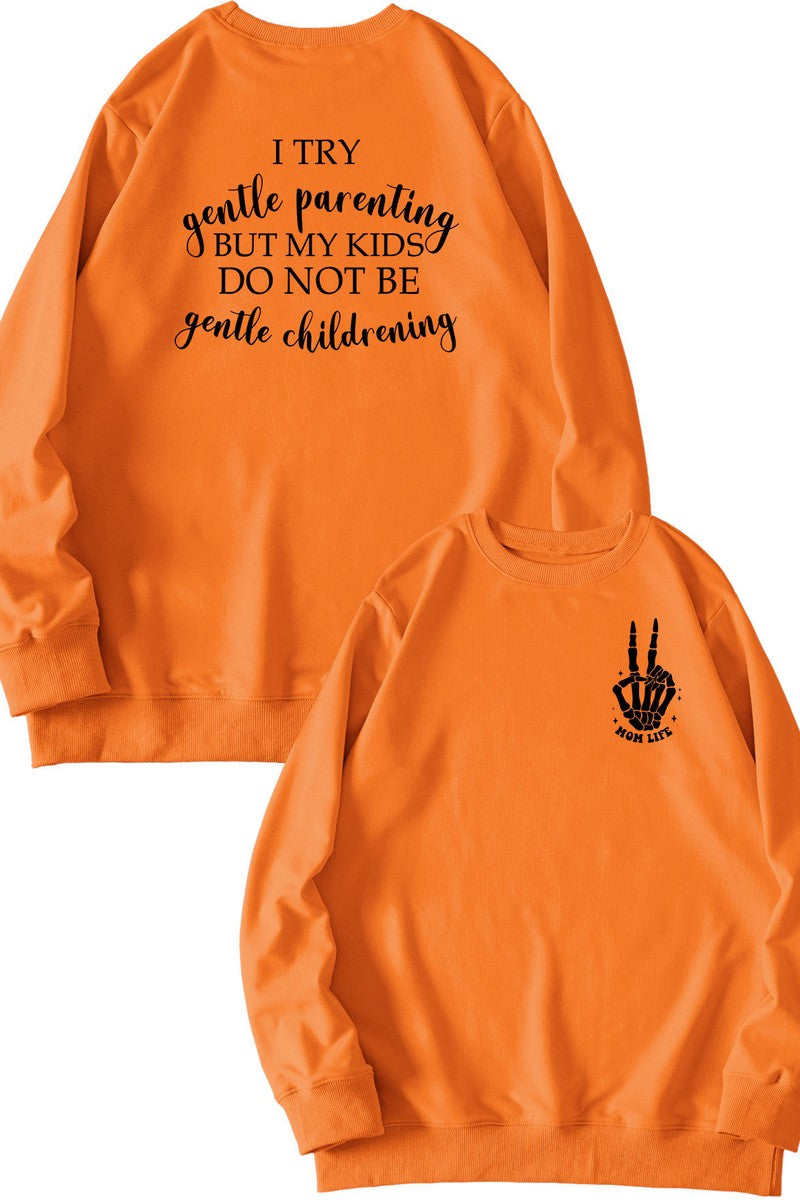 WOMEN LETTERING PRINT LOOSE FIT PULLOVER TOP