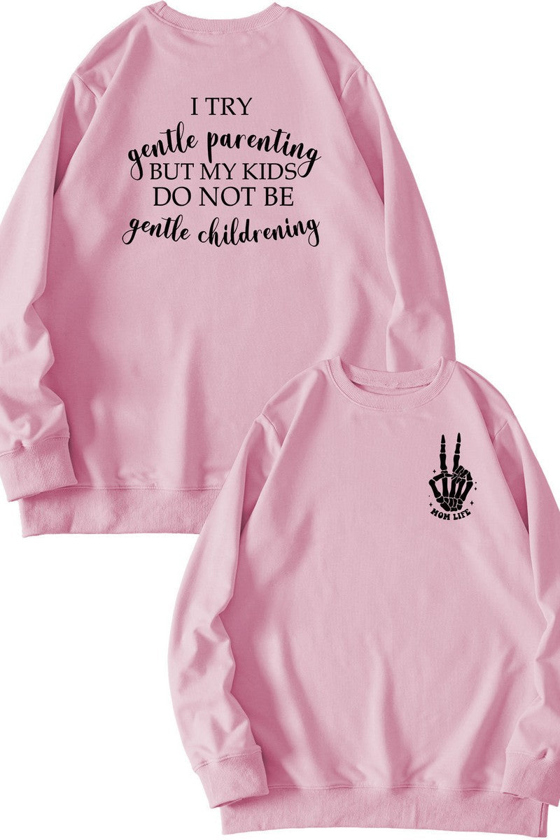 WOMEN LETTERING PRINT LOOSE FIT PULLOVER TOP