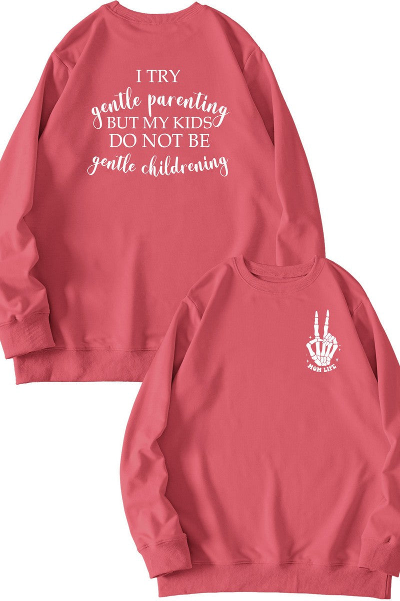 WOMEN LETTERING PRINT LOOSE FIT PULLOVER TOP