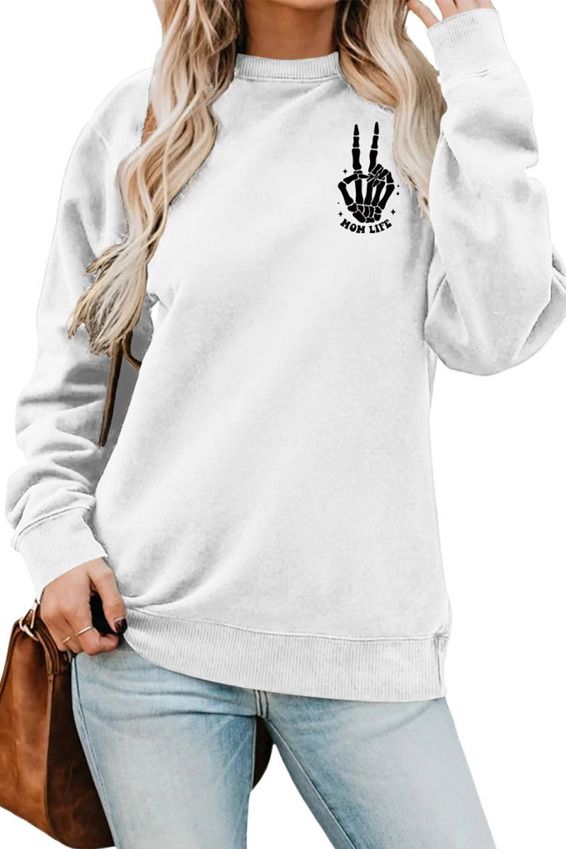 WOMEN LETTERING PRINT LOOSE FIT PULLOVER TOP