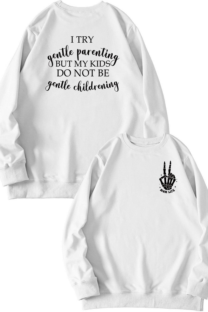 WOMEN LETTERING PRINT LOOSE FIT PULLOVER TOP